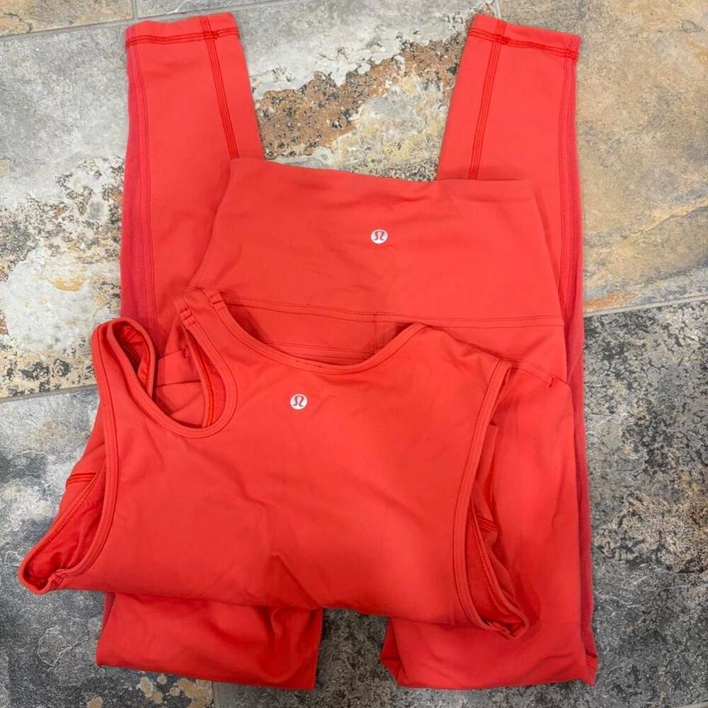 Lululemon Women's Red and Orange Leggings